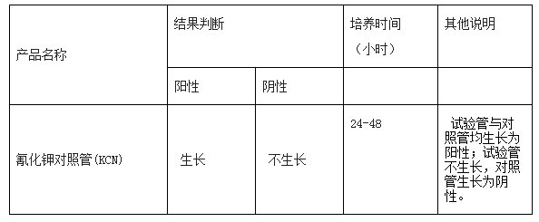 氰化钾对照管(KCN) 生化鉴定管